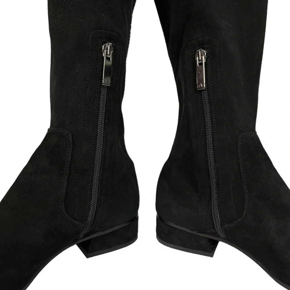 Aquatalia Luciana Women's Stretch Suede‎ Tall Boots Sz. 9 Nvy Blue - Picture 2 of 11